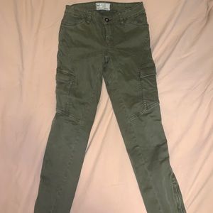 Green free People cargo jeans with pockets